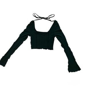 Elegant Black Long Sleeve Women's Top